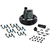 Hanging Basket Drip Irrigation Watering Kit with 1-Outlet Digital Hose Faucet Timer