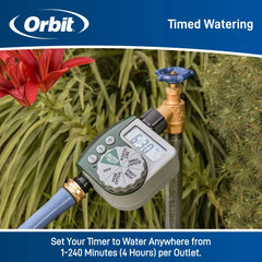 Hanging Basket Drip Irrigation Watering Kit with 1-Outlet Digital Hose Faucet Timer